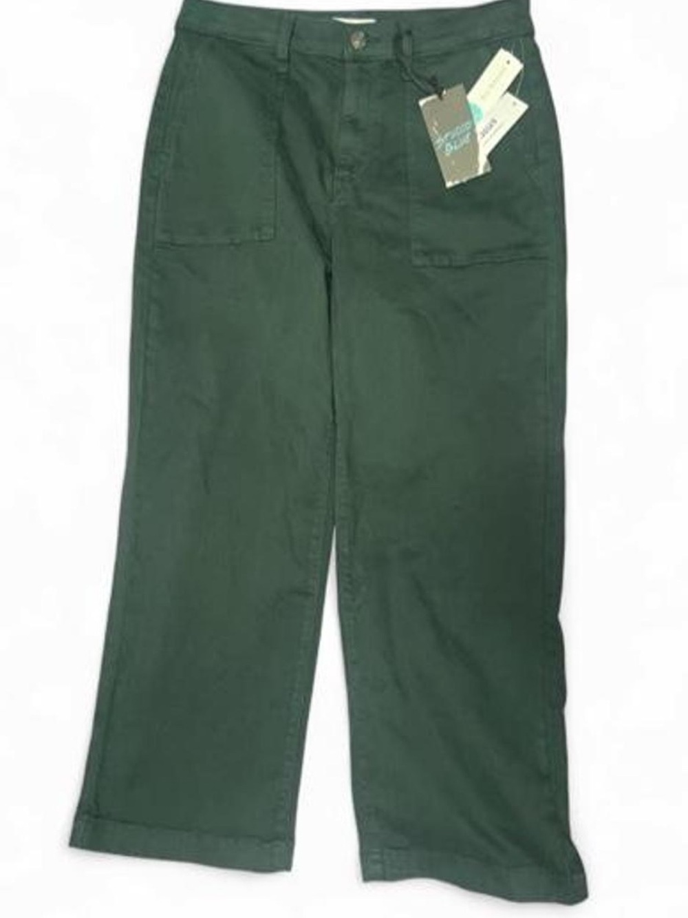 Women’s Stuido Blue Stitchfix Dark Green Straight Wide Leg Capri Chino Pant